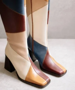 ALOHAS Shoes North Blue Geometric Patchwork