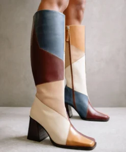 ALOHAS Shoes North Blue Geometric Patchwork