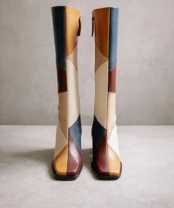 ALOHAS Shoes North Blue Geometric Patchwork