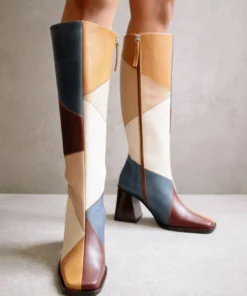 ALOHAS Shoes North Blue Geometric Patchwork