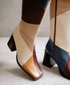 ALOHAS Shoes North Blue Geometric Patchwork