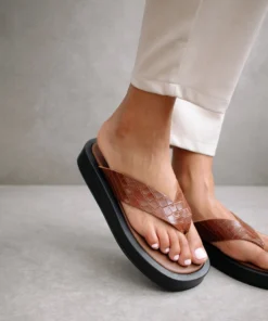 ALOHAS Overcast Croco Brown Shoes