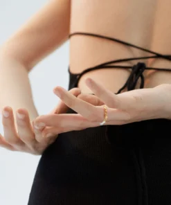 ALOHAS Accessories Pearl Chain Ring Gold 10 ALOHAS Accessories Pearl Chain Ring Gold