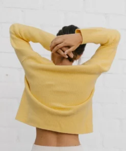 ALOHAS Clothing Polite Knot Knit Top Yellow