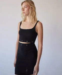 ALOHAS Ready Buttons Knit Dress Black