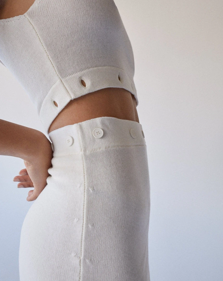 ALOHAS Ready Buttons Knit Dress Ivory 4 ALOHAS Ready Buttons Knit Dress Ivory