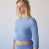 ALOHAS Clothing Relaxed Knit Backless Top Cornflower Blue