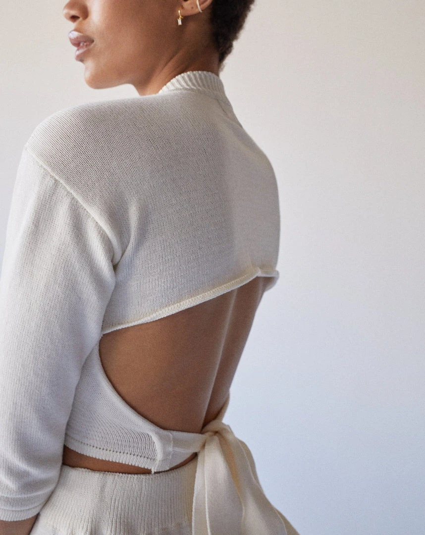 ALOHAS Clothing Relaxed Knit Backless Top Ivory 1 ALOHAS Clothing Relaxed Knit Backless Top Ivory