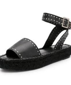 ALOHAS Rome Studded Espadrilles Black