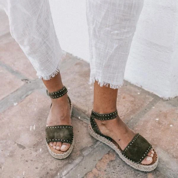 ALOHAS Rome Studded Espadrilles Olive Shoes 5 ALOHAS Rome Studded Espadrilles Olive Shoes