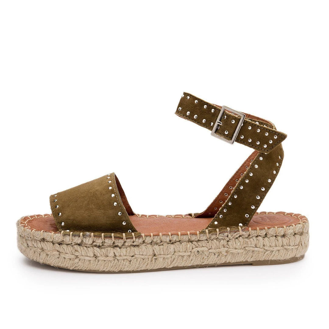 ALOHAS Rome Studded Espadrilles Olive Shoes 4 ALOHAS Rome Studded Espadrilles Olive Shoes