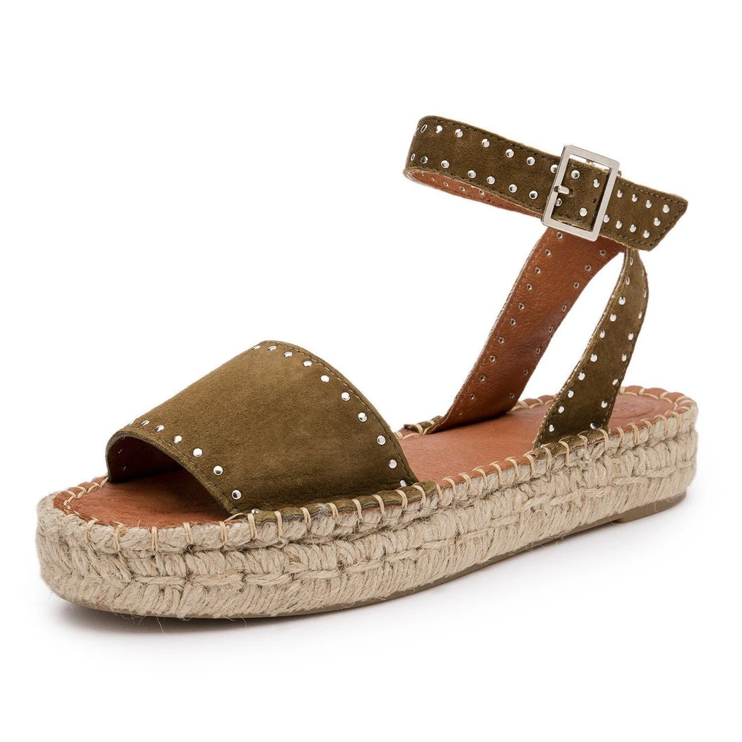 ALOHAS Rome Studded Espadrilles Olive Shoes 3 ALOHAS Rome Studded Espadrilles Olive Shoes