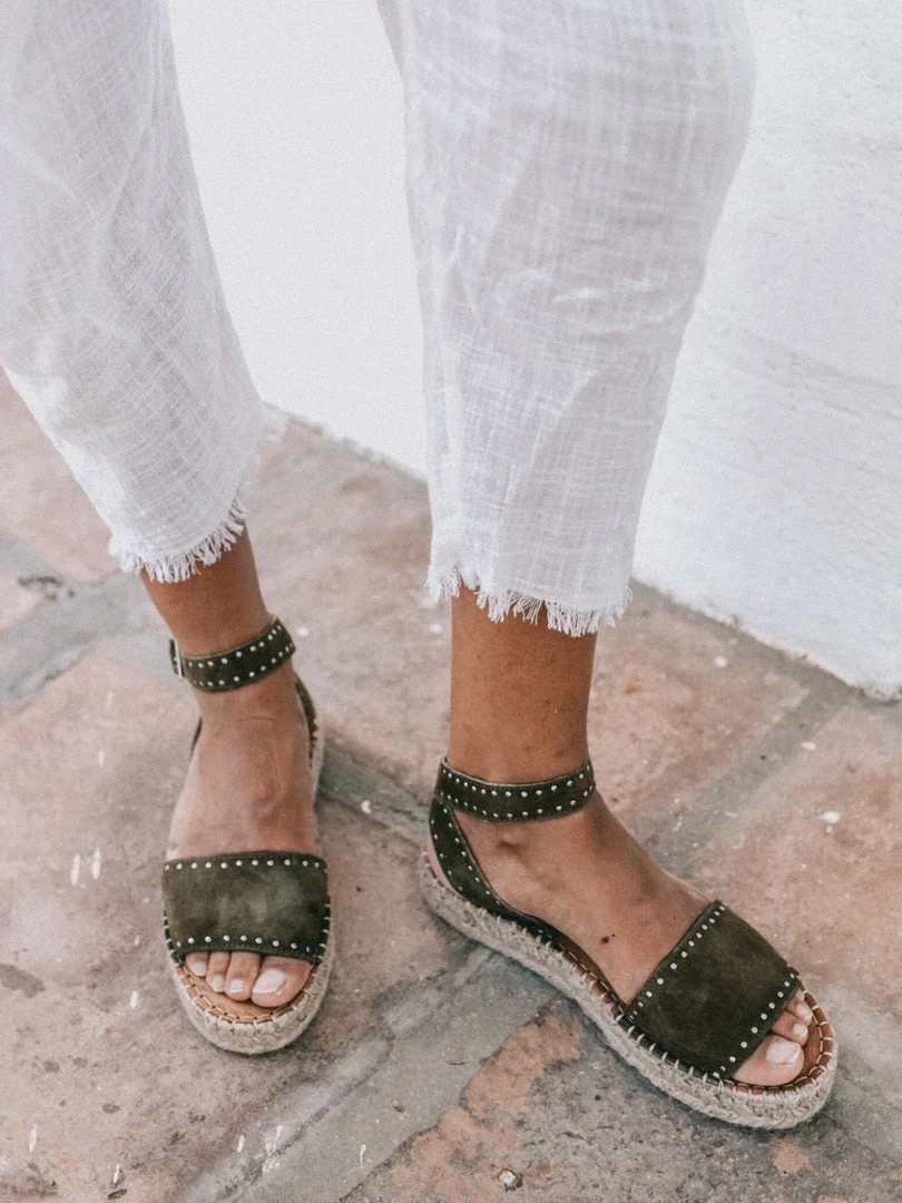 ALOHAS Rome Studded Espadrilles Olive Shoes 1 ALOHAS Rome Studded Espadrilles Olive Shoes