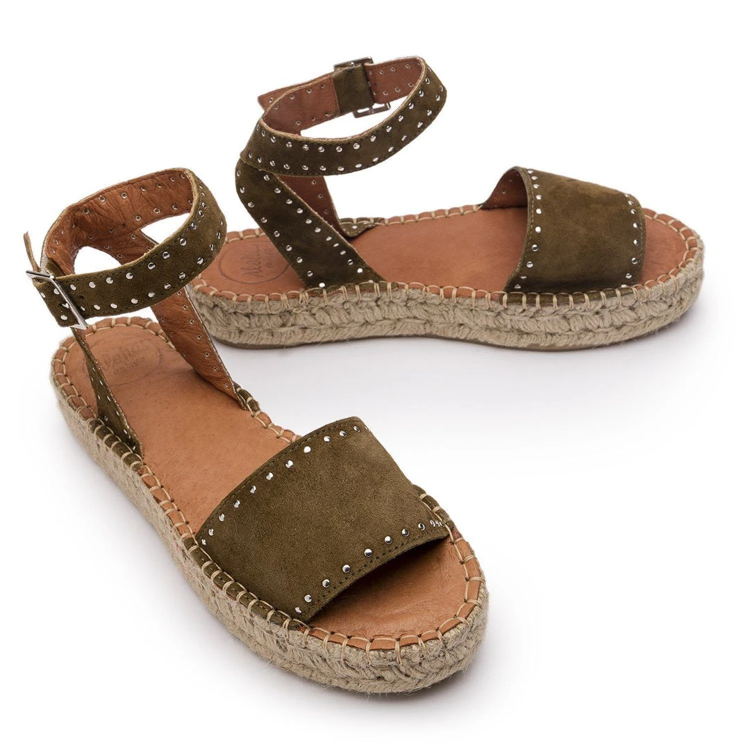 ALOHAS Rome Studded Espadrilles Olive Shoes 6 ALOHAS Rome Studded Espadrilles Olive Shoes