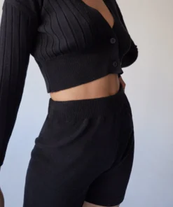 ALOHAS Roomy Knit Shorts Black