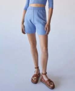 ALOHAS Roomy Knit Shorts Cornflower Blue Clothing