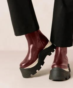 ALOHAS Sapphire Chess Wine Burgundy Shoes