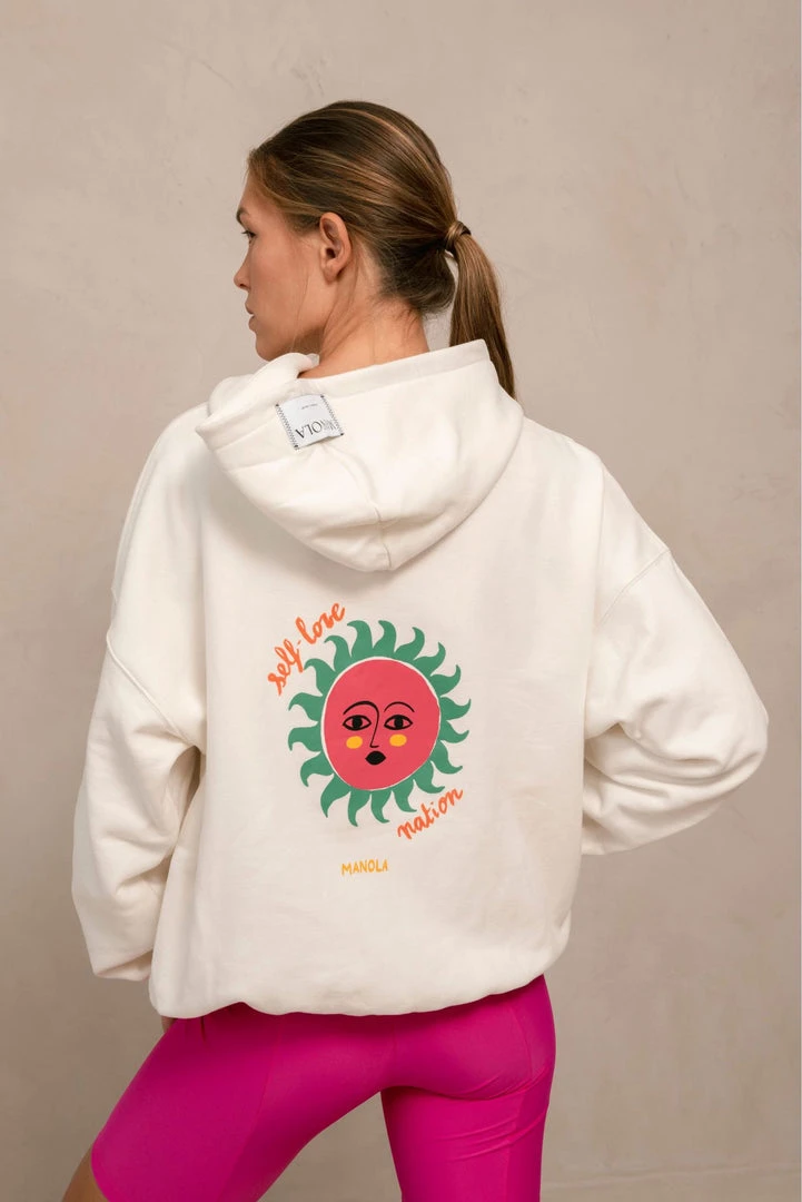 TheManola Self Love By Belen Hoodie Avorio 1 TheManola Self Love By Belen Hoodie Avorio