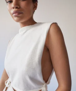 ALOHAS Shelter Knit Open Vest Ivory Clothing