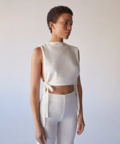 ALOHAS Shelter Knit Open Vest Ivory Clothing