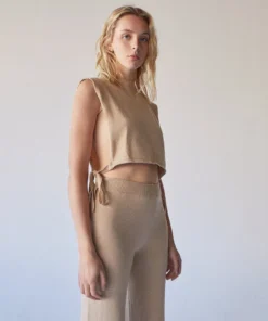 ALOHAS Shelter Knit Open Vest Toasted Almond