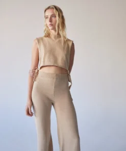 ALOHAS Shelter Knit Open Vest Toasted Almond