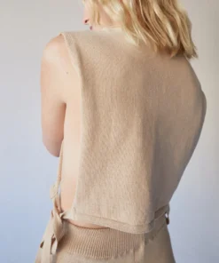 ALOHAS Shelter Knit Open Vest Toasted Almond