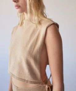 ALOHAS Shelter Knit Open Vest Toasted Almond