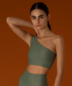 TheManola Shoulder Naked Top Green Army