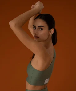 TheManola Shoulder Naked Top Green Army