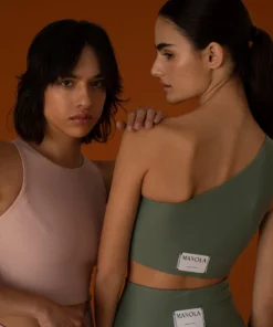 TheManola Shoulder Naked Top Green Army