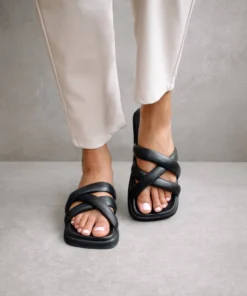 ALOHAS Slip On Cross Black Shoes 14 ALOHAS Slip On Cross Black Shoes