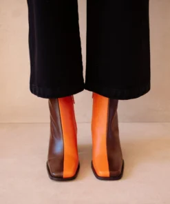 ALOHAS South Bicolor Coffee Brown Pomelo Orange Shoes