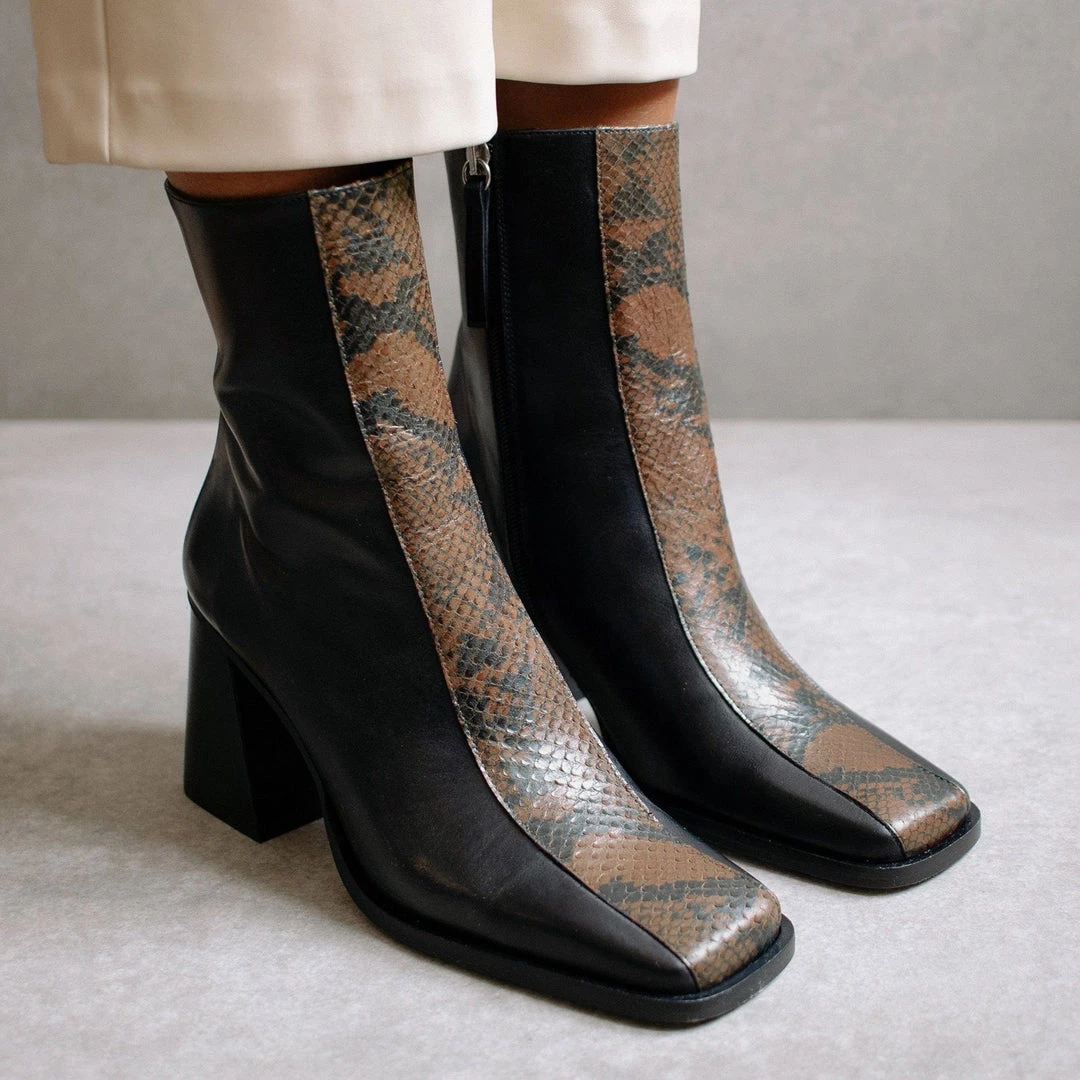 ALOHAS Shoes South Edge Black Python 3 ALOHAS Shoes South Edge Black Python