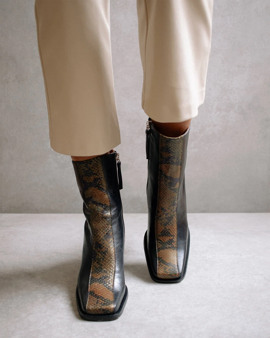 ALOHAS Shoes South Edge Black Python 6 ALOHAS Shoes South Edge Black Python