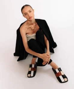 ALOHAS Stuart Scacchi Black Vintage Tan Ivory Bright White Shoes