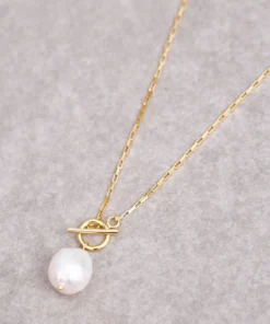 ALOHAS Accessories Teardrop Pearl Necklace Gold