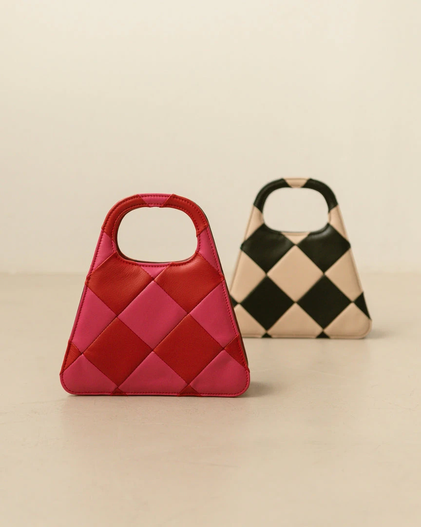 ALOHAS Handbags The A Scacchi Lipstick Red Magenta 8 ALOHAS Handbags The A Scacchi Lipstick Red Magenta