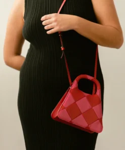 ALOHAS Handbags The A Scacchi Lipstick Red Magenta 11 ALOHAS Handbags The A Scacchi Lipstick Red Magenta