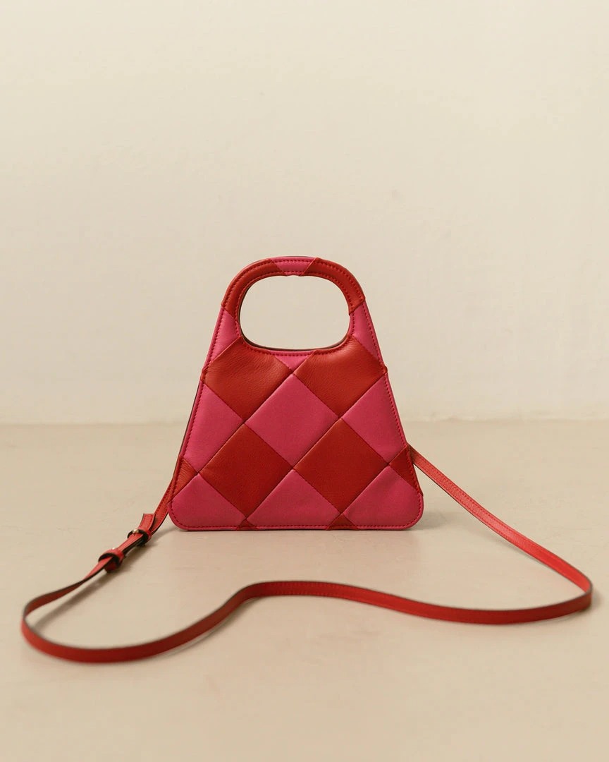ALOHAS Handbags The A Scacchi Lipstick Red Magenta 6 ALOHAS Handbags The A Scacchi Lipstick Red Magenta