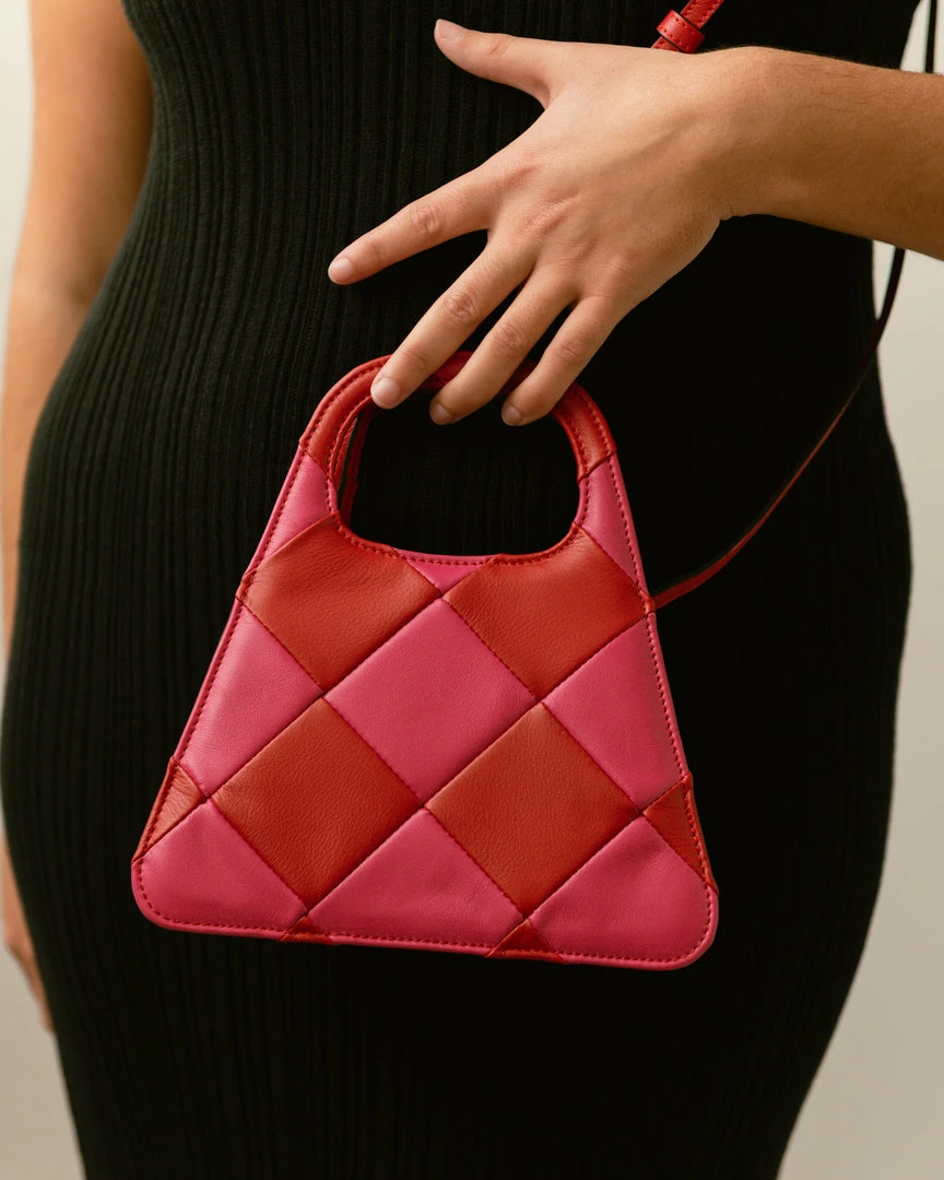 ALOHAS Handbags The A Scacchi Lipstick Red Magenta 9 ALOHAS Handbags The A Scacchi Lipstick Red Magenta