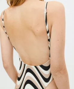 ALOHAS Clothing The Arrow Swimsuit Kaleidoscope Multicolor Black & Beige