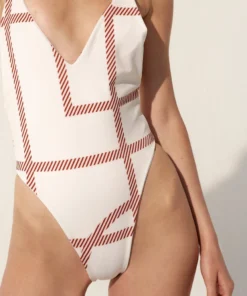 ALOHAS The Arrow Swimsuit V-Neck Cord Print 9 ALOHAS The Arrow Swimsuit V-Neck Cord Print