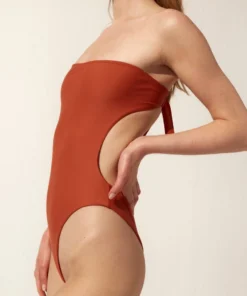 ALOHAS The Cone Swimsuit Strapless Rusty Red Clothing