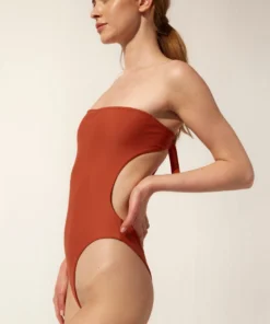 ALOHAS The Cone Swimsuit Strapless Rusty Red Clothing