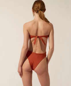 ALOHAS The Cone Swimsuit Strapless Rusty Red Clothing