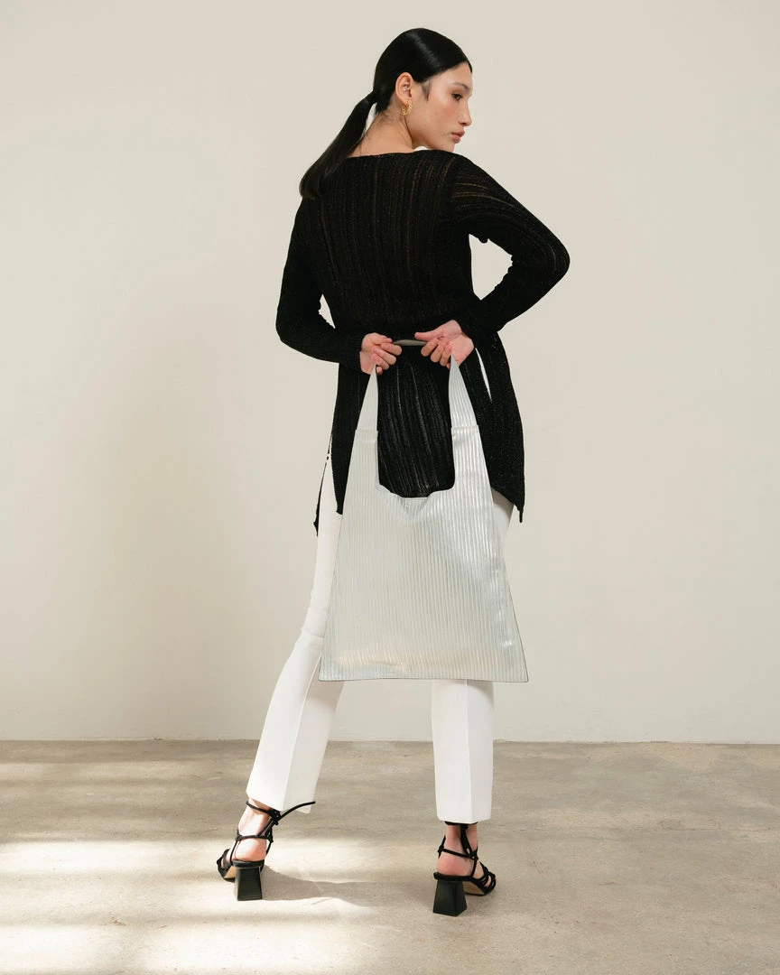 ALOHAS Handbags The L Pleated Shimmer Silver 5 ALOHAS Handbags The L Pleated Shimmer Silver