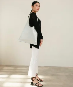 ALOHAS Handbags The L Pleated Shimmer Silver