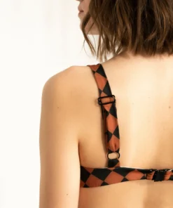 ALOHAS The Loop Bikini Top Scacchi Black Tan Clothing