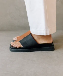 ALOHAS Toe Ring Flop Bicolor Black Tan